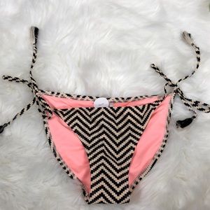 New Black Bikini Suite Bottom Stripe Medium